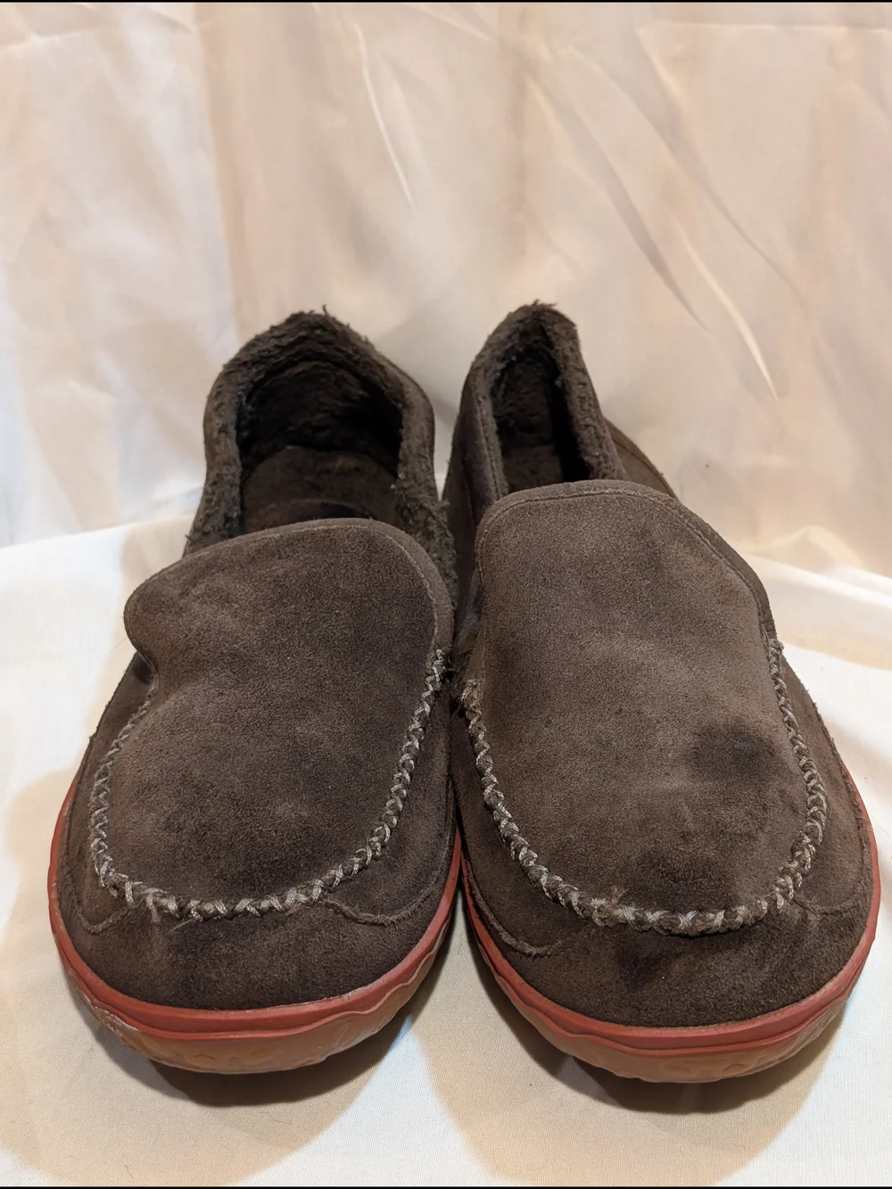 L.L. Bean Dark Brown Suede Slip-On Moccasin Loafers